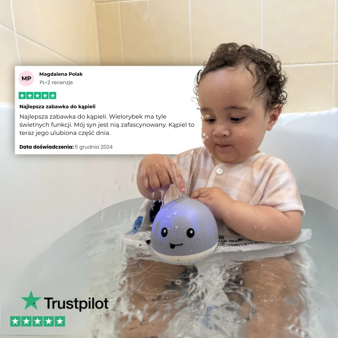 Tuplio™ Świecący Wielorybek do Kąpieli